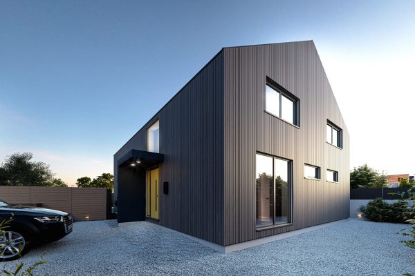A new build in the Witterings, at sunset
